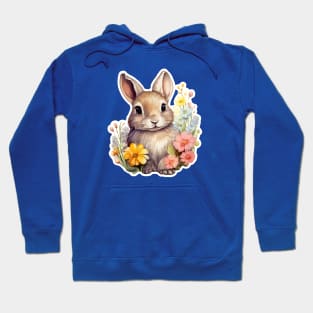 Floral Bunny Watercolor Hoodie